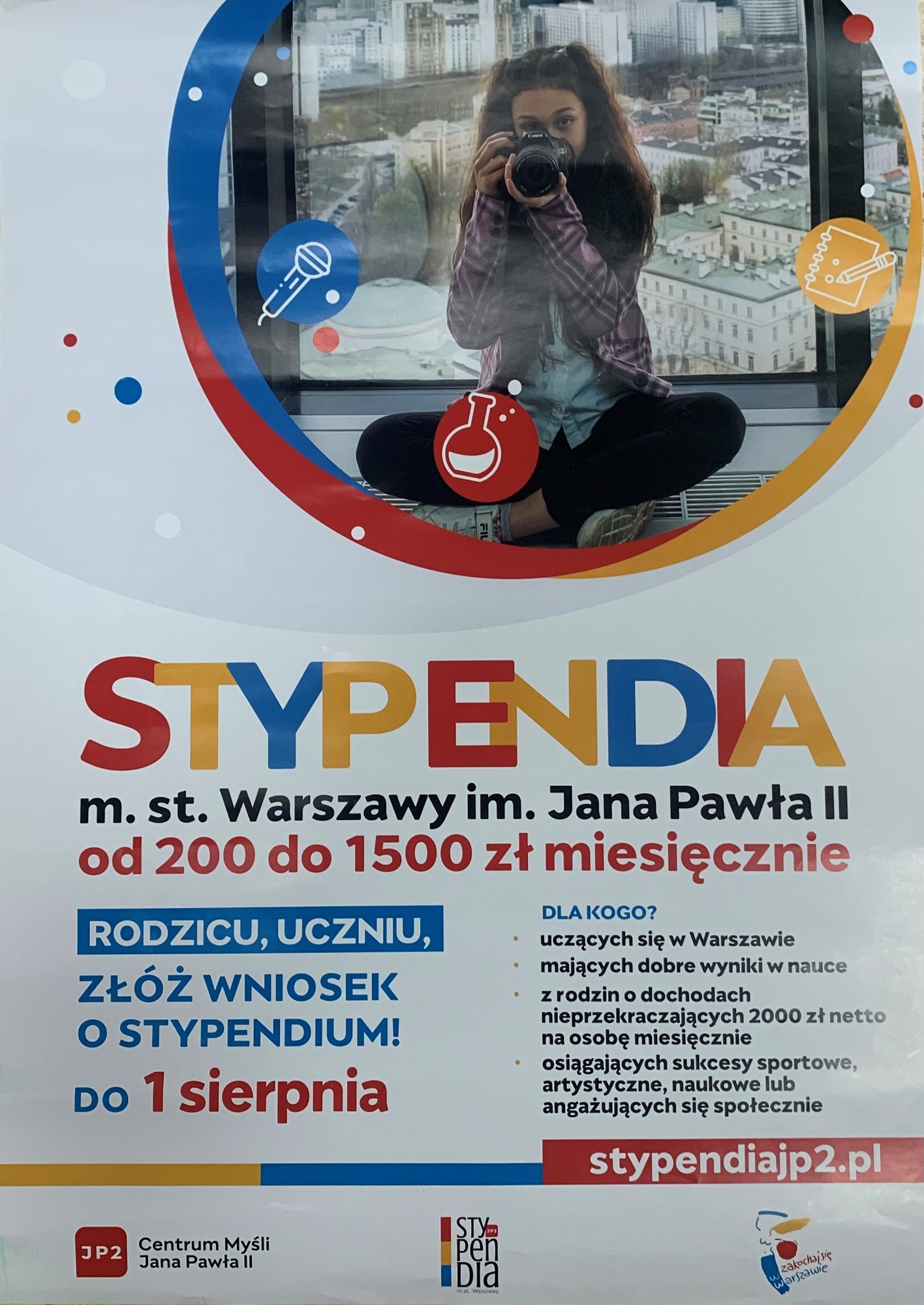 Stypendia m. st. Warszawa - plakat